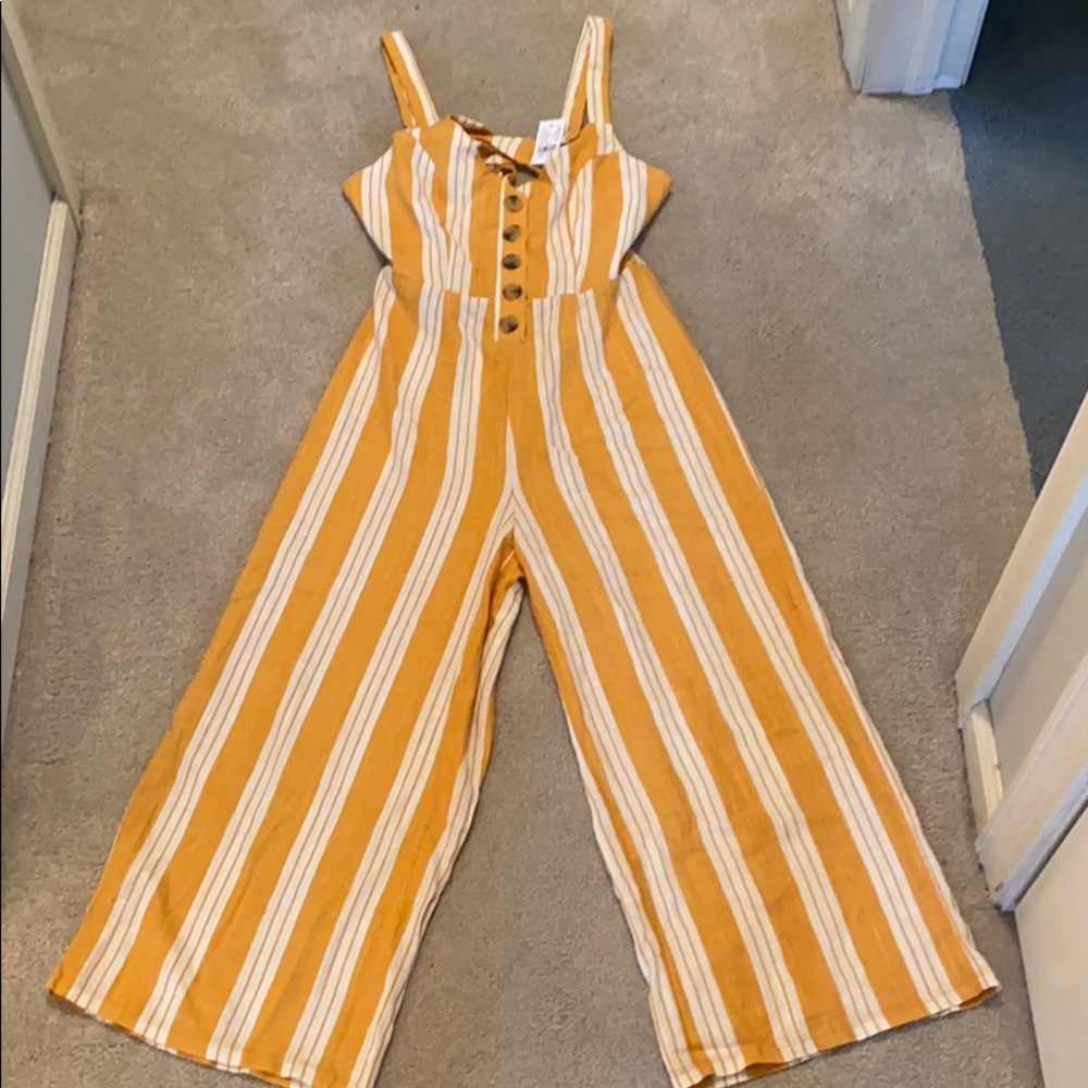 Yellow and White Jumpsuit